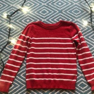 Red and white sweater